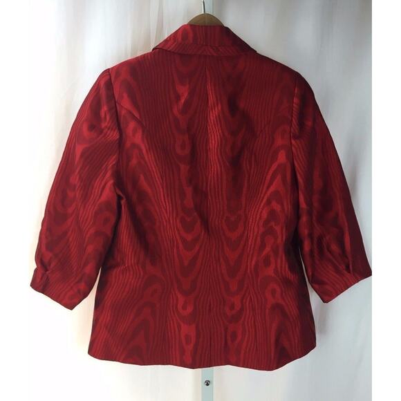PEGGY JENNINGS BRIGHT Red Button Up Jacket Blazer Sz 10 - Picture 4 of 4